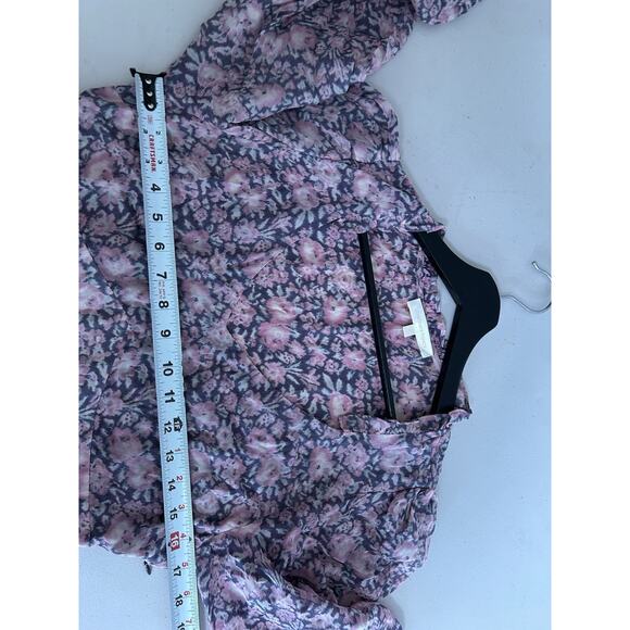 LoveShackFancy Cassidy Dress 6 Pink Floral Puff Sleeve Ocean Breeze Ruffled Mini - Picture 9 of 12